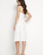 ann gissy Rochie Albă din Vâscoză cu Model în Dungi Dolereia