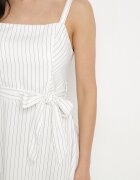 ann gissy Rochie Albă din Vâscoză cu Model în Dungi Dolereia