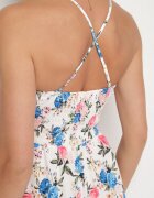 ann gissy Rochie Albastră din Vâscoză cu Croi Evazat cu Imprimeu Floral Nalorene