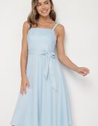 ann gissy Rochie Albastră din Vâscoză cu Model cu Dungi Dolereia