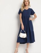 ann gissy Rochie Albastru marin cu croială evazată din vâscoză Filastia