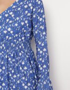 ann gissy Rochie Asimetrică Albastră Midi Cloș cu Plasă Tivora