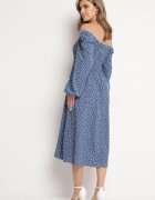 ann gissy Rochie bleumarin evazată midi cu buline Farnai