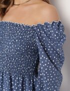 ann gissy Rochie bleumarin evazată midi cu buline Farnai