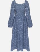 ann gissy Rochie bleumarin evazată midi cu buline Farnai