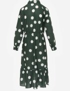 ann gissy Rochie Cloș Midi Verde închis cu legătură la decolteu cu buline Velvina