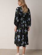 ann gissy Rochie Cloș Negru-Albastru Midi cu Mâneci Lilit Floral Gervia