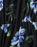 ann gissy Rochie Cloș Negru-Albastru Midi cu Mâneci Lilit Floral Gervia