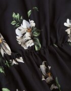 ann gissy Rochie Cloș Negru-Bej Midi cu Mâneci Liliac cu flori Gervia
