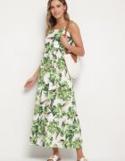 ann gissy Rochie Cloș Verde cu Vâscoză cu Imprimeu Floral Nilarune