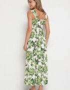 ann gissy Rochie Cloș Verde cu Vâscoză cu Imprimeu Floral Nilarune