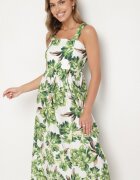 ann gissy Rochie Cloș Verde cu Vâscoză cu Imprimeu Floral Nilarune