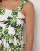 ann gissy Rochie Cloș Verde cu Vâscoză cu Imprimeu Floral Nilarune
