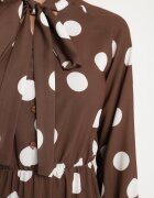 ann gissy Rochie Evazată Maro Midi cu legătură la decolteu cu buline Velvina