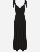 ann gissy Rochie evazată neagră din viscoză decorată cu o legătură pe bretele Meravessa