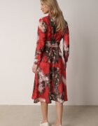 ann gissy Rochie Midi Roșu-Maro cu Croială Cloș cu curea cu cataramă Olvira