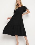 ann gissy Rochie Neagră cu croi evazat cu viscoză Filastia