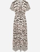 ann gissy Rochie Neagră cu croială evazată cu model ornamental Tillivene
