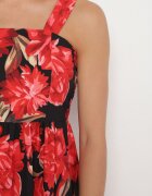 ann gissy Rochie Negru Evazată cu Vâscoză cu Imprimeu Floral Nilarune