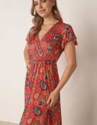 ann gissy Rochie petrecută cu adaos de vâscoză cu imprimeu Paisley Harea Roșie