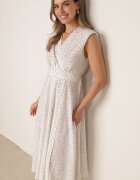 ann gissy Rochie petrecută cu buline din viscoză cu tip cravată în talie nereglabilă Albă