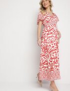 ann gissy Rochie Roșie cu croi evazat cu model ornamental Tillivene