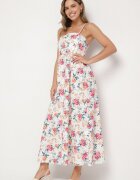ann gissy Rochie Roz din Viscoză cu croială evazată cu imprimeu floral Nalorene