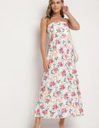 ann gissy Rochie Roz din Viscoză cu croială evazată cu imprimeu floral Nalorene