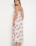 ann gissy Rochie Roz din Viscoză cu croială evazată cu imprimeu floral Nalorene