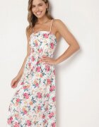 ann gissy Rochie Roz din Viscoză cu croială evazată cu imprimeu floral Nalorene