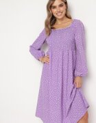 ann gissy Rochie Violet Evazată Midi în buline Farnai