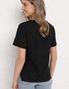 ann gissy Tricou negru de bumbac cu imprimeu decorativ Jalliana