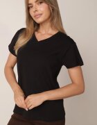 ann gissy Tricou Negru Din Bumbac cu Croială Clasică Iridessae