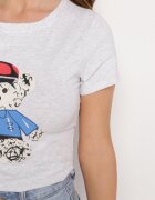 aosen Tricou Cenușiu din bumbac cu imprimeu Rusolia