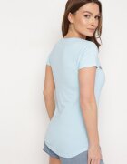 aosen Tricou Clasic Albastru deschis din Bumbac Decorat cu Imprimeu Getantia