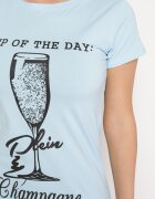 aosen Tricou Clasic Albastru deschis din Bumbac Decorat cu Imprimeu Getantia