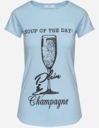 aosen Tricou Clasic Albastru deschis din Bumbac Decorat cu Imprimeu Getantia