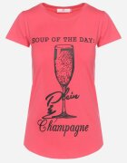 aosen Tricou clasic roz din bumbac decorat cu imprimeu Getantia