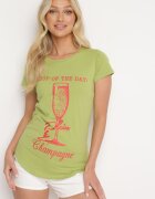 aosen Tricou Clasic Verde deschis de bumbac Imprimat Getantia