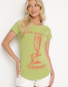 aosen Tricou Clasic Verde deschis de bumbac Imprimat Getantia