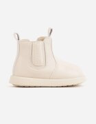 apawwa Botine Casual în Stil Chelsea cu Vârf Larg Dionne Bej