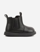 apawwa Botine Casual în Stil Chelsea cu Vârf Larg Dionne Negre
