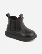 apawwa Botine Casual în Stil Chelsea cu Vârf Larg Dionne Negre