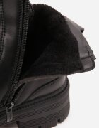 apawwa Botine cu căptușeală în stil worker Mahee Negre