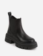 apawwa Botine izolați cu talpă joasă (tip chelsea) cu bieżnik Stephos Negre