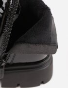 apawwa Botine lăcuite cu talpă profilată și fundiță decorativă detașabilă Raimara Negre