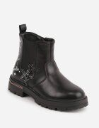 apawwa Ghete cu talpă joasă (tip chelsea) pe talpă cu profil decorate cu aplicație cu sclipici Fenvia Negre