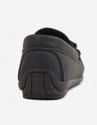 apawwa Mocasini tip pantofi semicu vârf rotund cu branț din piele și ornament Emalina Negri
