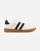apawwa Pantofi Sport Bej Sneakerși cu Branț din Piele și Curele Fyrora