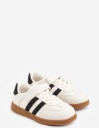 apawwa Pantofi Sport Bej Sneakerși cu Branț din Piele și Curele Fyrora